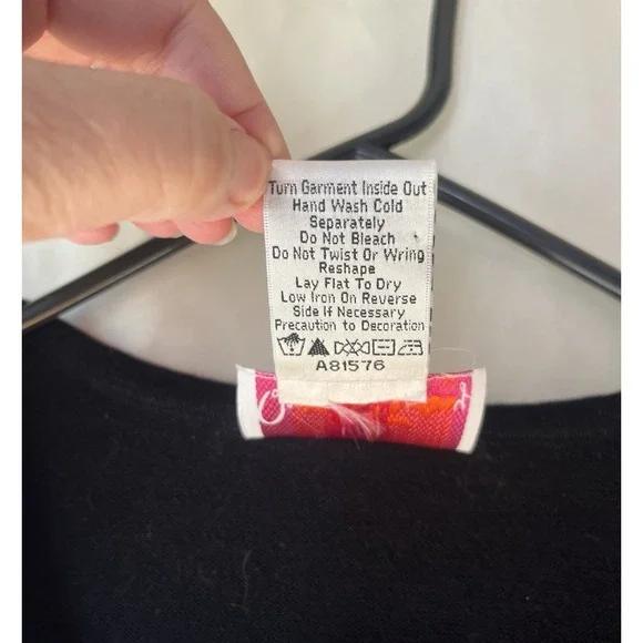 Quacker Factory Black Shirt Women's XL Jeweled Tunic 3/4 Sleeve‎ Top - Picture 3 of 6